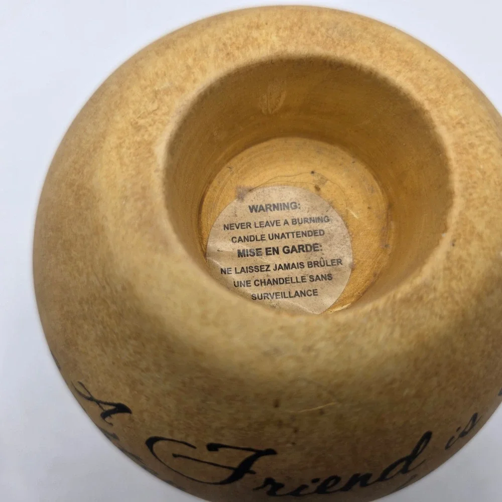 Comfort Candles Pavilion Gift Company Friend Tea Light Holder 05674 Terra Cotta